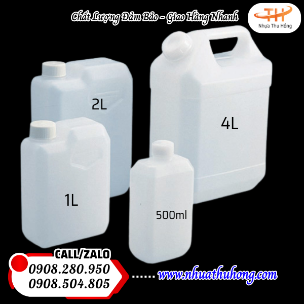 can nhựa trắng đựng nước