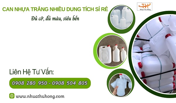 bán sỉ can nhựa trắng