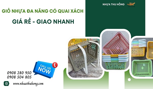 Mua sỉ giỏ nhựa đa năng có quai hàng bền đẹp giá rẻ bất ngờ 1 gio nhua da nang