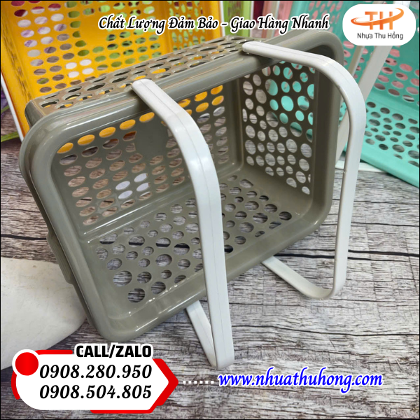 Mua sỉ giỏ nhựa đa năng có quai hàng bền đẹp giá rẻ bất ngờ 4 giỏ nhựa dùng trong siêu thị mini