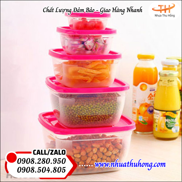 Địa chỉ bán sỉ hộp nhựa đựng thực phẩm giá rẻ uy tín giao hàng toàn quốc 4 hộp nhựa đựng canh nắp kín