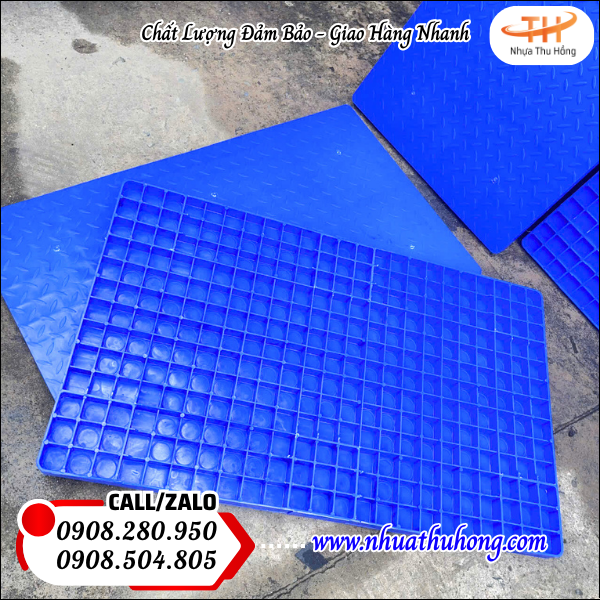 Pallet nhựa lót sàn không chân bền đẹp giá sỉ rẻ tốt nhất thị trường 4 Pallet Nhựa Không Chân Lót Sàn Kho Xưởng