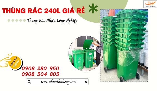 Sỉ lẻ thùng rác nhựa giá rẻ 240 lít bền chắc giá gốc tận xưởng 1 thùng rác nhựa giá sỉ