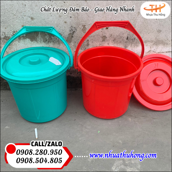 Xô nhựa 10 lít giá rẻ nhựa dẻo an toàn giao sỉ toàn quốc 4 xô nhựa 10 lít nhiều màu