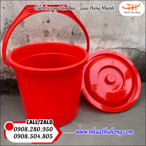 Xô nhựa 10 lít giá rẻ nhựa dẻo an toàn giao sỉ toàn quốc 3 xô nhựa có quai xách