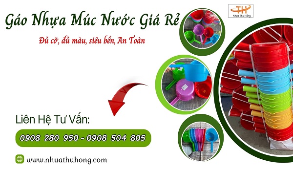 Bán sỉ gáo múc nước giá rẻ nhựa cứng cán dài bền đẹp 1 gáo múc nước