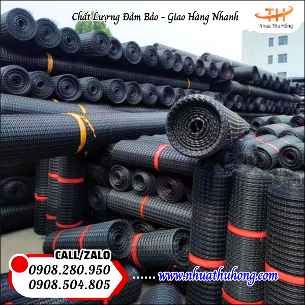 Chuyên sỉ lưới rào ô vuông nhựa đen giá tốt hàng dày, dẻo, bền 5 lưới nhựa chống nắng mưa