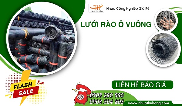 Chuyên sỉ lưới rào ô vuông nhựa đen giá tốt hàng dày, dẻo, bền 1 lưới nhựa ô vuông màu đen
