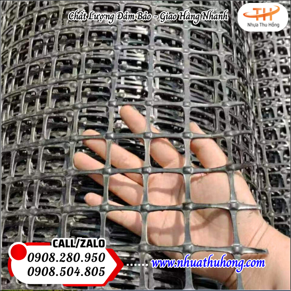 Chuyên sỉ lưới rào ô vuông nhựa đen giá tốt hàng dày, dẻo, bền 4 cung cấp lưới nhựa tận xưởng