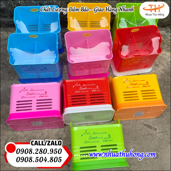 Ống đũa nhựa chữ nhật bỏ sỉ hàng bền đẹp giá rẻ tại TP.HCM 5 ống đũa nhựa có ngăn thoát nước