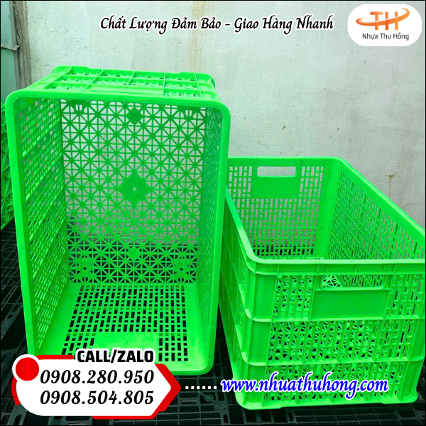 Sọt nhựa rỗng công nghiệp chất lượng giá sỉ ưu đãi bền đẹp 3 sọt nhựa đựng trái cây