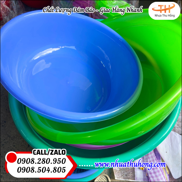 Thau nhựa tròn nhiều màu giá rẻ mua càng nhiều giá càng tốt 4 thau nhựa cho nhà bếp, nhà tắm