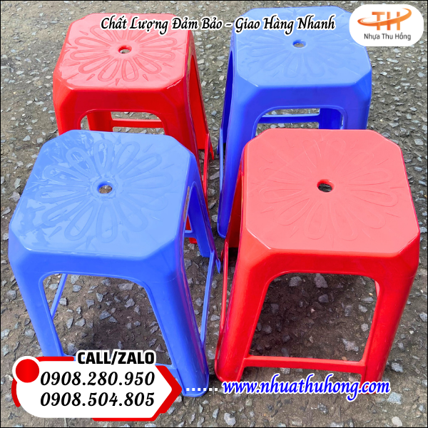 Bán sỉ ghế nhựa vuông cao không tựa giá tốt tại Tp.HCM 2 ghế nhựa vuông không lưng tựa