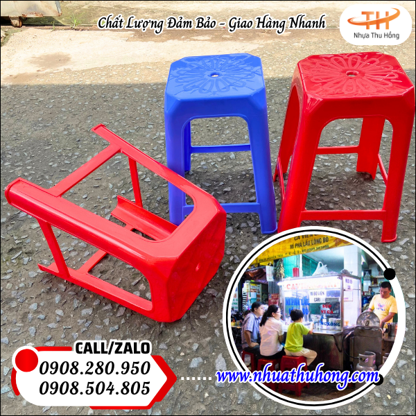 Bán sỉ ghế nhựa vuông cao không tựa giá tốt tại Tp.HCM 4 cung cấp ghế nhựa vuông cao cho quán ăn