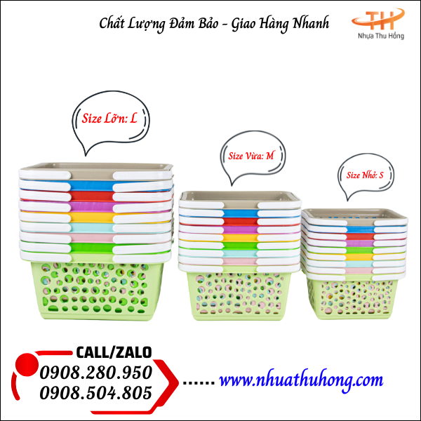 Giỏ nhựa quai vuông giá rẻ giao tận nơi – nhiều màu – đủ kích cỡ 4 giỏ nhựa quai vuông đủ kích cỡ