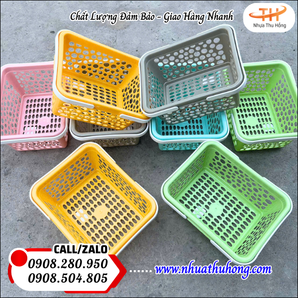 Giỏ nhựa quai vuông giá rẻ giao tận nơi – nhiều màu – đủ kích cỡ 5 giỏ nhựa quai vuông tại Nhựa Thu Hồng