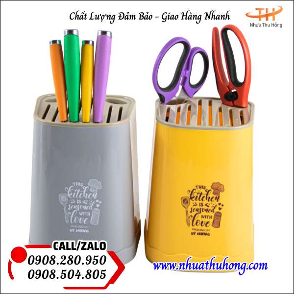 Mua ống dao giá rẻ tại Tp.HCM chất lượng, bền, tiện lợi 2 Ống Để Dao Kéo Nhựa Nhà Bếp