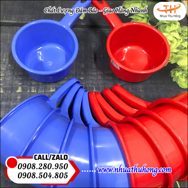 Gáo nhựa múc nước sinh hoạt giao sỉ giá rẻ tận nơi, nhựa bền 3 Gáo nhựa nhiều màu