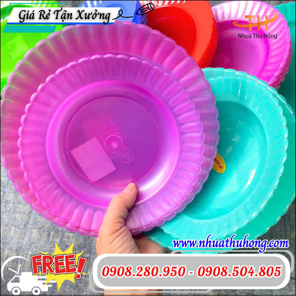 Sỉ lẻ dĩa nhựa tròn nhiều màu mẫu đẹp, dày dặn, giá ưu đãi 4 dĩa nhựa đựng trái cây, bánh kẹo, đồ ăn.