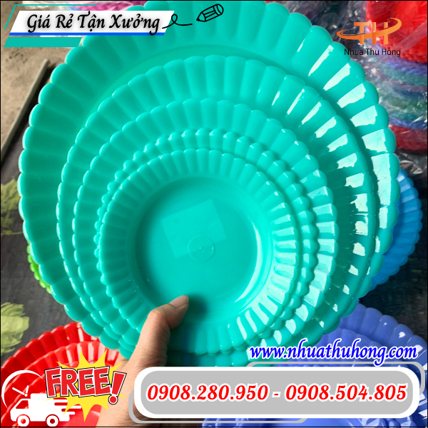 Sỉ lẻ dĩa nhựa tròn nhiều màu mẫu đẹp, dày dặn, giá ưu đãi 3 dĩa nhựa bền đẹp
