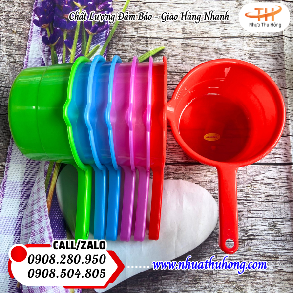 Gáo nhựa múc nước sinh hoạt giao sỉ giá rẻ tận nơi, nhựa bền 2 Gáo nhựa múc nước