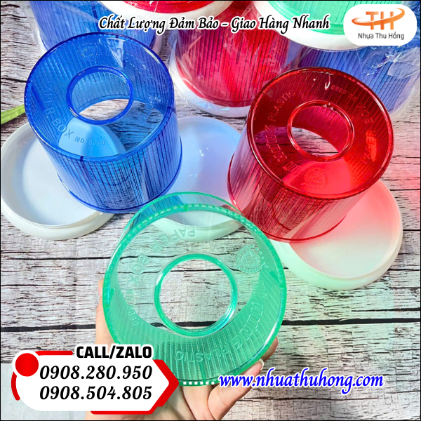 Hộp đựng giấy cuộn để bàn nhựa dẻo giá sỉ rẻ bền, chống bụi 4 Hộp Giấy Nhựa Có Lỗ Rút – Gọn Gàng, Sạch Sẽ.