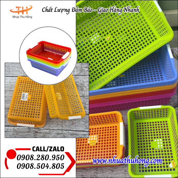 rổ nhựa vuông màu sắc đẹp