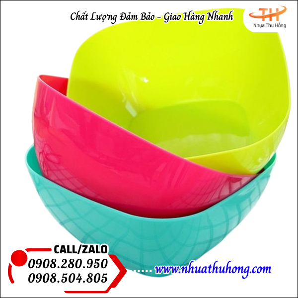 Tô vuông nhựa giá rẻ tận xưởng mẫu mới giá ưu đãi ở HCM 3 tô nhựa vuông nhựa dày