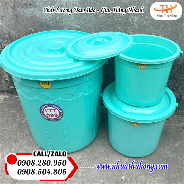 Xô nhựa có quai siêu bền giá sỉ rẻ hàng luôn có sẵn ở HCM 4 Thùng nhựa bảo quản thực phẩm