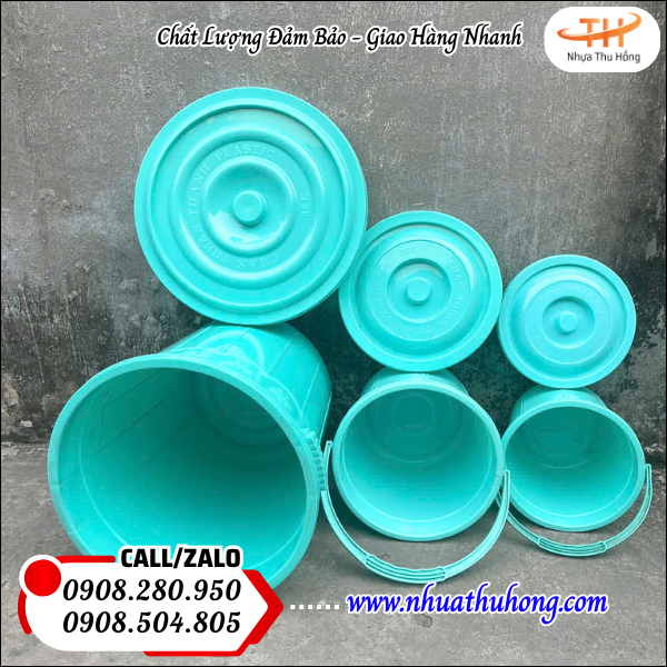 Xô nhựa có quai siêu bền giá sỉ rẻ hàng luôn có sẵn ở HCM 2 Thùng nhựa có nắp chắc chắn