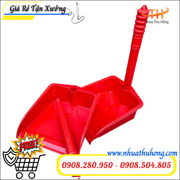 Ky nhựa hốt rác cán dài bền đẹp – Giao sỉ giá rẻ toàn quốc 2 đồ hốt rác nhựa