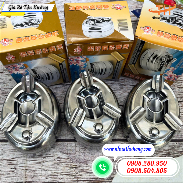 Sỉ lẻ gạt tàn thuốc inox nút bấm giá rẻ tại TpHCM 5 gạt tàn thuốc inox giá rẻ