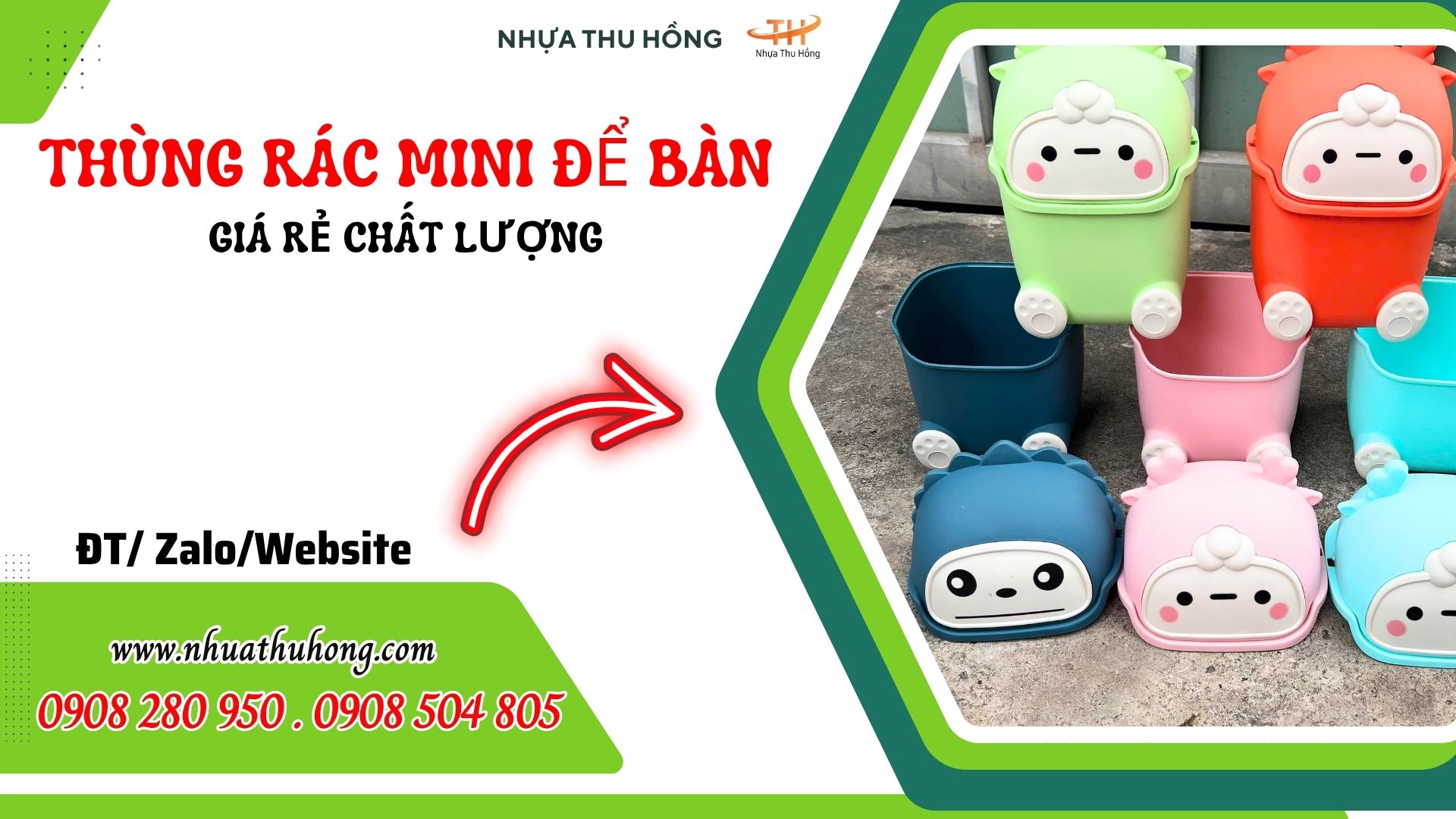 thung rac nhua mini de ban hinh thu