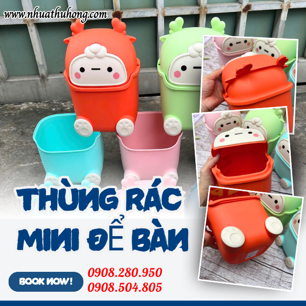 thùng rác nhựa mini để bàn.