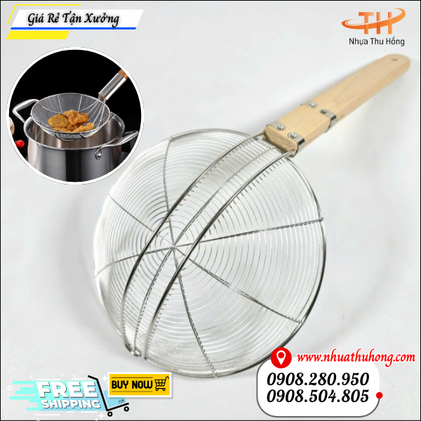 vợt bún phở inox cán gỗ