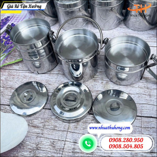 Cà mèn inox đem cơm giá rẻ – hàng dày bền đẹp, sỉ lẻ giá gốc 6 cà mèn inox hàng dày