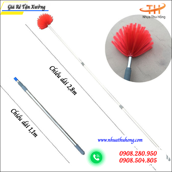 Bỏ sỉ cây quét trần nhà 3 chi tiết, chổi quét mạng nhện giá rẻ 2 cây quét trần nhà 3 chi tiết