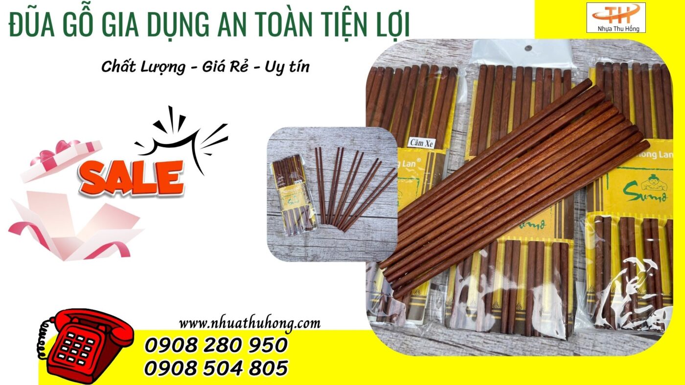 Sỉ đũa gỗ tiện lợi – Giá rẻ tại xưởng, bao bì đẹp 1 dua go an com