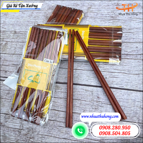 Sỉ đũa gỗ tiện lợi – Giá rẻ tại xưởng, bao bì đẹp 3 đũa gỗ chất lượng cao