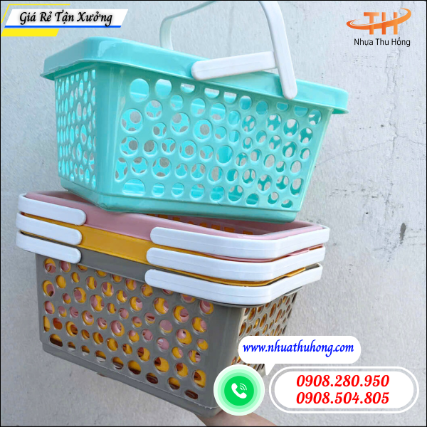Giỏ nhựa quai xách đựng đồ gia dụng sỉ rẻ giá gốc tận xưởng 5 Giỏ nhựa giá gốc tận xưởng