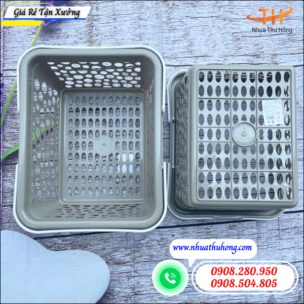 Giỏ nhựa quai xách đựng đồ gia dụng sỉ rẻ giá gốc tận xưởng 4 Giỏ nhựa nhiều màu