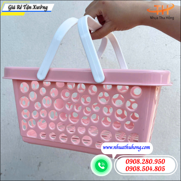 Giỏ nhựa quai xách đựng đồ gia dụng sỉ rẻ giá gốc tận xưởng 3 Giỏ nhựa đựng đồ đa năng