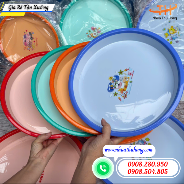 Mâm nhựa tròn giá sỉ rẻ đẹp bền đủ size, đủ màu tại HCM 3 mâm nhựa tròn đẹp bền