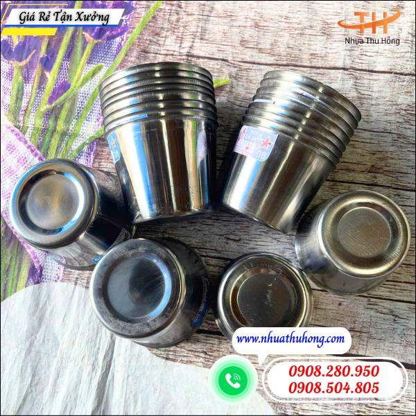 Sỉ ly inox làm đá giá rẻ nhiều cỡ bền chắc 2 Ly inox dày đẹp chống móp