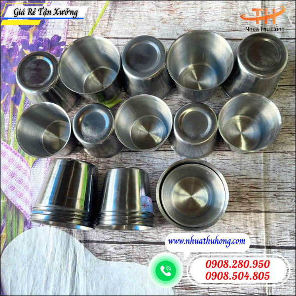 Sỉ ly inox làm đá giá rẻ nhiều cỡ bền chắc 5 Ly inox làm đá sỉ rẻ tại Thu Hồng