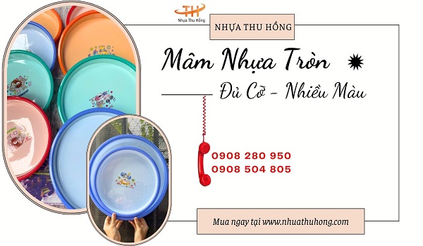 Mâm nhựa tròn giá sỉ rẻ đẹp bền đủ size, đủ màu tại HCM 1 mam nhua tron