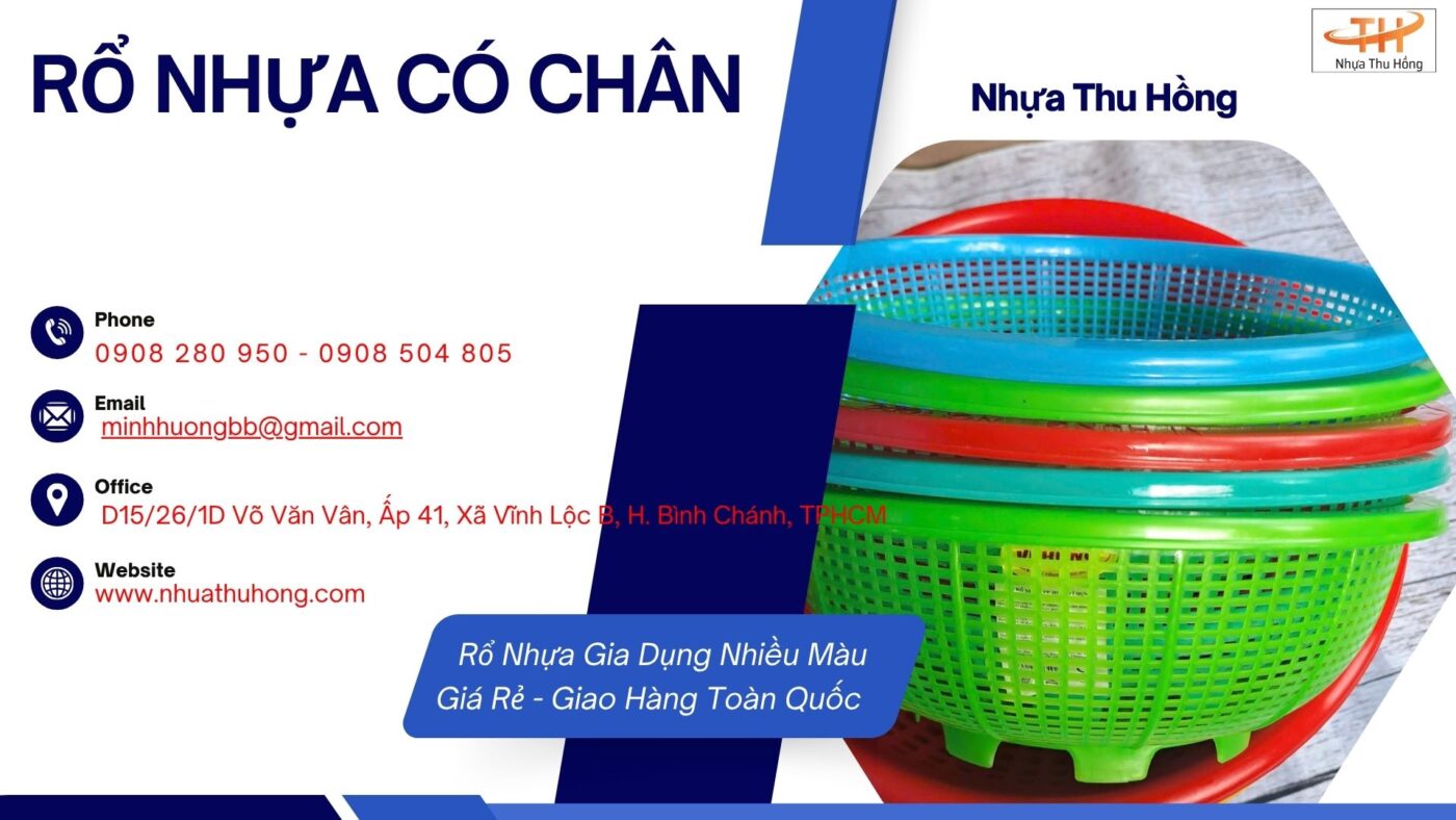 Bỏ sỉ rổ nhựa có chân hàng bền chắc, màu đẹp, giá rẻ tại HCM 1 ro nhua