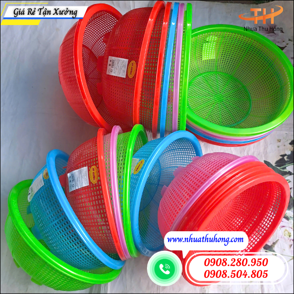 Bỏ sỉ rổ nhựa có chân hàng bền chắc, màu đẹp, giá rẻ tại HCM 3 rổ nhựa có chân tròn đẹp bền dễ vệ sinh
