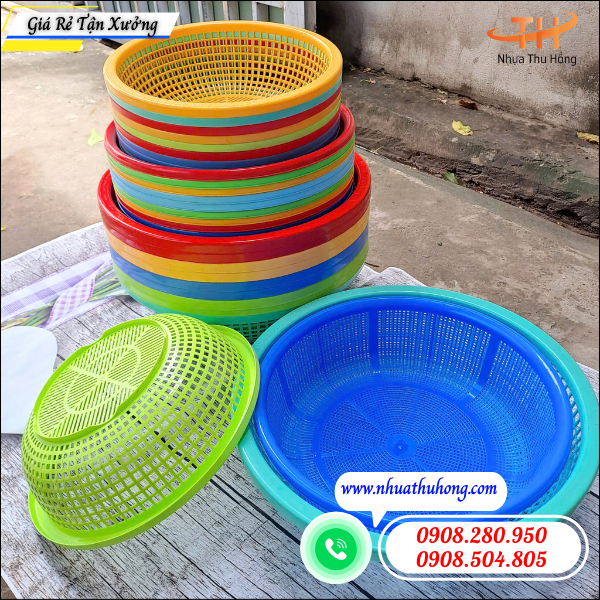 Bỏ sỉ rổ nhựa có chân hàng bền chắc, màu đẹp, giá rẻ tại HCM 5 đại lý rổ nhựa có chân tròn tại TP.HCM
