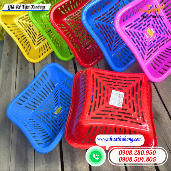 Cung cấp rổ nhựa vuông kiểu bền đẹp giá rẻ giao hàng nhanh 5 Rổ nhựa vuông giá rẻ, hàng dày bền, giao hàng siêu tốc tại TP.HCM